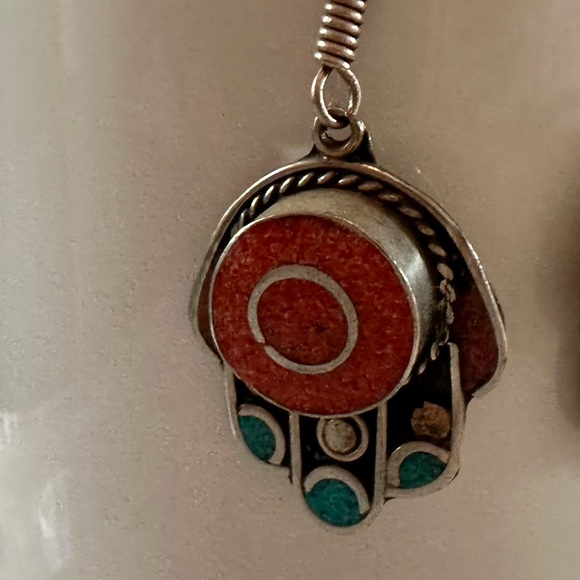 Beautiful Handcrafted “Hamsa” Design Earrings! - Picture 2 of 7